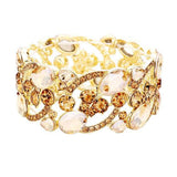 Glass Crystal Oval Butterfly Stretch Evening Bracelets - Madeline Love - Flyclothing LLC