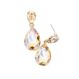 Glass Crystal Teardrop Dangle Earrings - Madeline Love - Flyclothing LLC