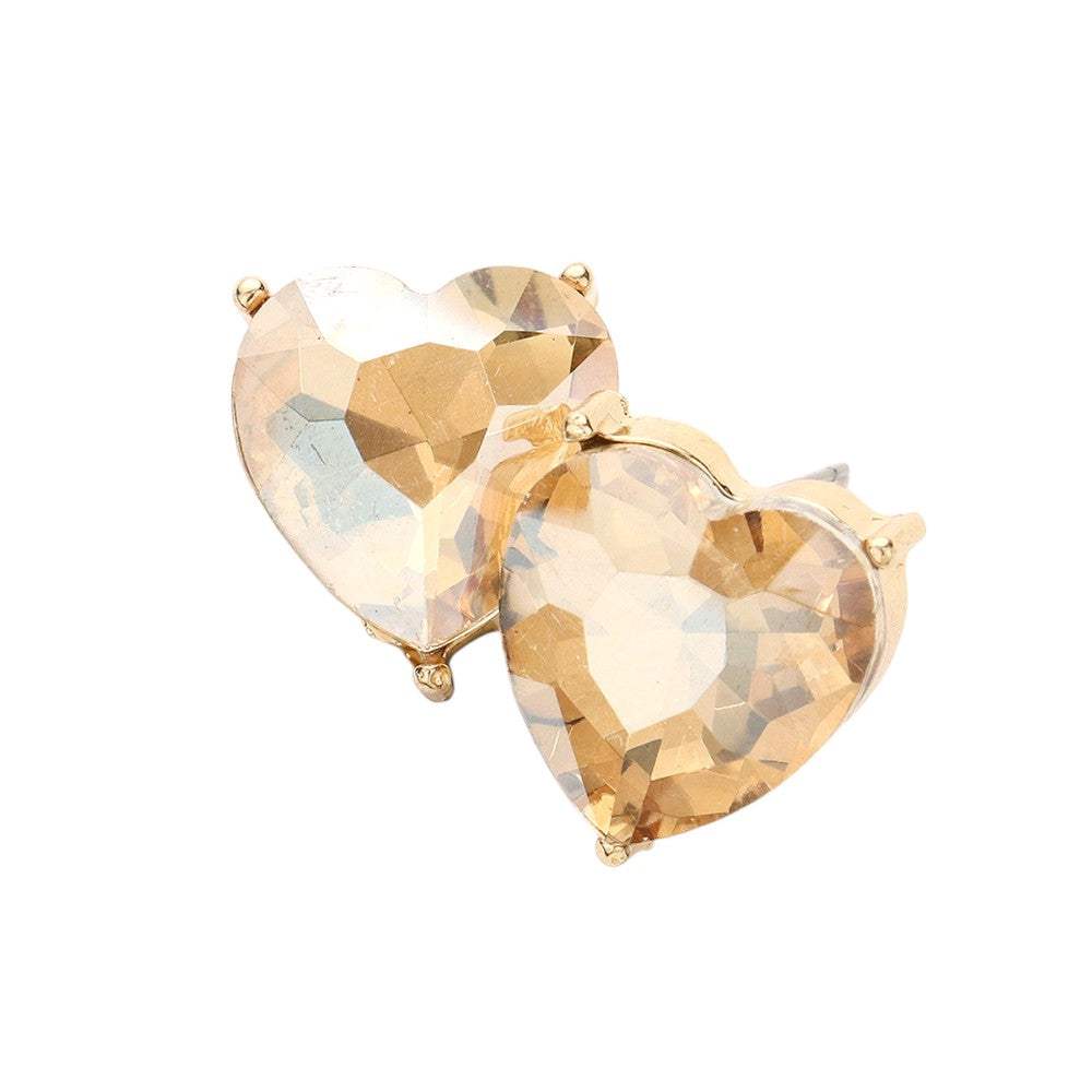 Heart Stone Evening Stud Earrings - Madeline Love - Flyclothing LLC