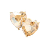 Heart Stone Evening Stud Earrings - Madeline Love - Flyclothing LLC