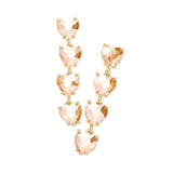 Heart Stone Link Dangle Evening Earrings - Madeline Love - Flyclothing LLC