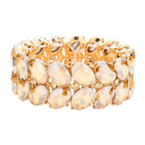 Oval Stone Cluster Stretch Evening Bracelet - Madeline Love - Flyclothing LLC