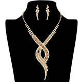 Swirl Rhinestone Pave Necklace - Madeline Love - Flyclothing LLC