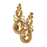 Teardrop Accented Dangle Evening Earrings - Madeline Love - Flyclothing LLC