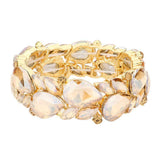 Teardrop Cluster Marquise Stone Stretch Evening Bracelet - Madeline Love - Flyclothing LLC