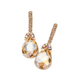 Teardrop Stone Accented Evening Earrings - Madeline Love - Flyclothing LLC