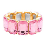 Emerald Cut Stone Stretch Evening Bracelet - Madeline Love - Flyclothing LLC