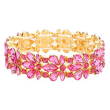 Floral Crystal Stretch Evening Bracelet - Madeline Love - Flyclothing LLC