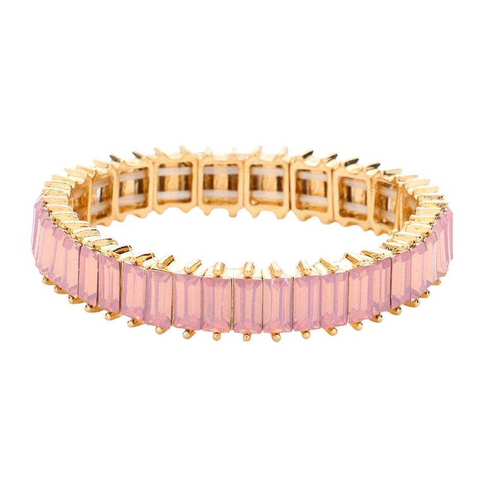 Rectangle Stone Stretch Evening Bracelet - Madeline Love - Flyclothing LLC