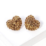 Crystal Pave Heart Stud Earrings - Madeline Love - Flyclothing LLC