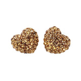 Crystal Pave Heart Stud Earrings - Madeline Love - Flyclothing LLC