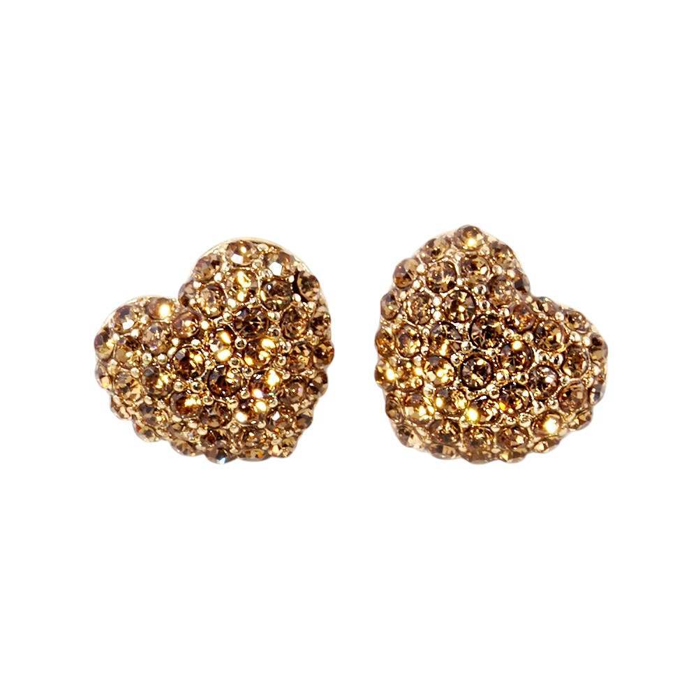 Crystal Pave Heart Stud Earrings - Madeline Love - Flyclothing LLC