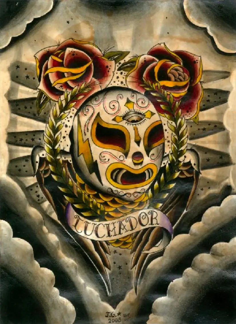 Black Market Art Company Luchador Print - Black Market Art Company - Flyclothing LLC