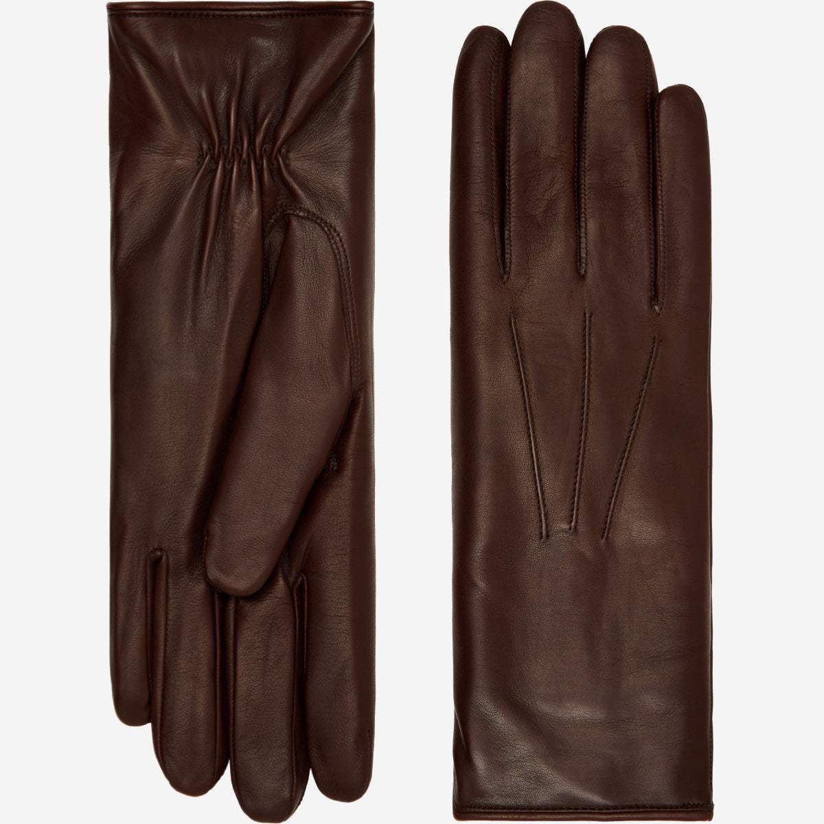 Luciana (brown) - Extended women's Italian lambskin leather gloves with rabbit fur lining - Leather Gloves Online - Flyclothing LLC