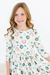 Luck of the Irish 3/4 Sleeve Pocket Twirl Dress - Mila & Rose ® - Flyclothing LLC