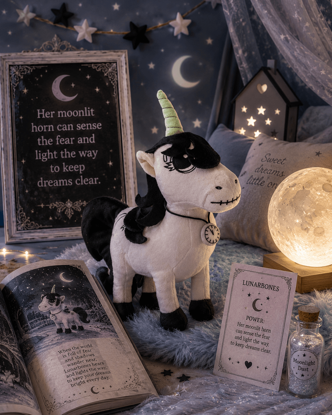 Lunabones Plush. Glow in the dark watch & horn - Alchemy of England - Flyclothing LLC