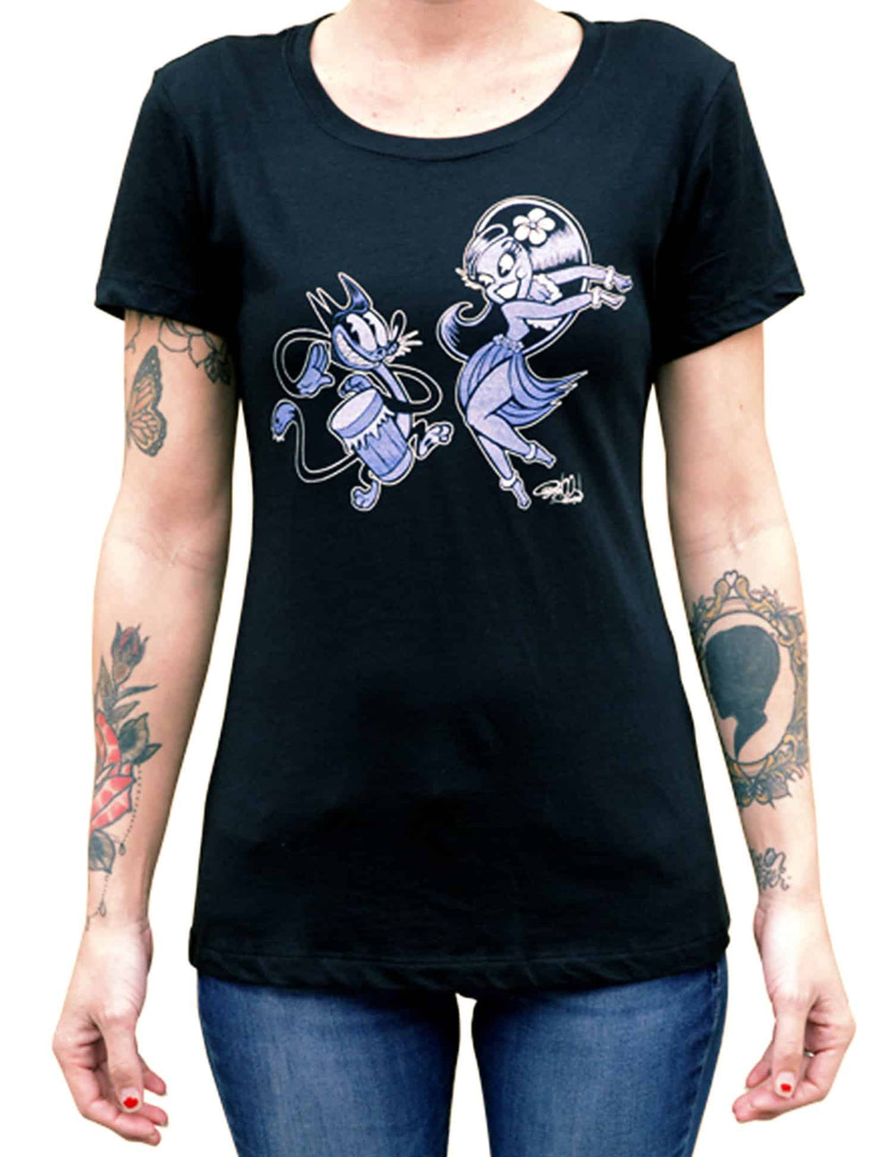 Black Market Art Company Lust Isle Women's Loose Neck T-Shirt