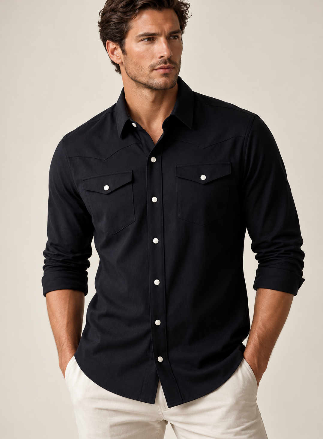 Buki’s Western Tech Shirt - Black - Buki - Flyclothing LLC