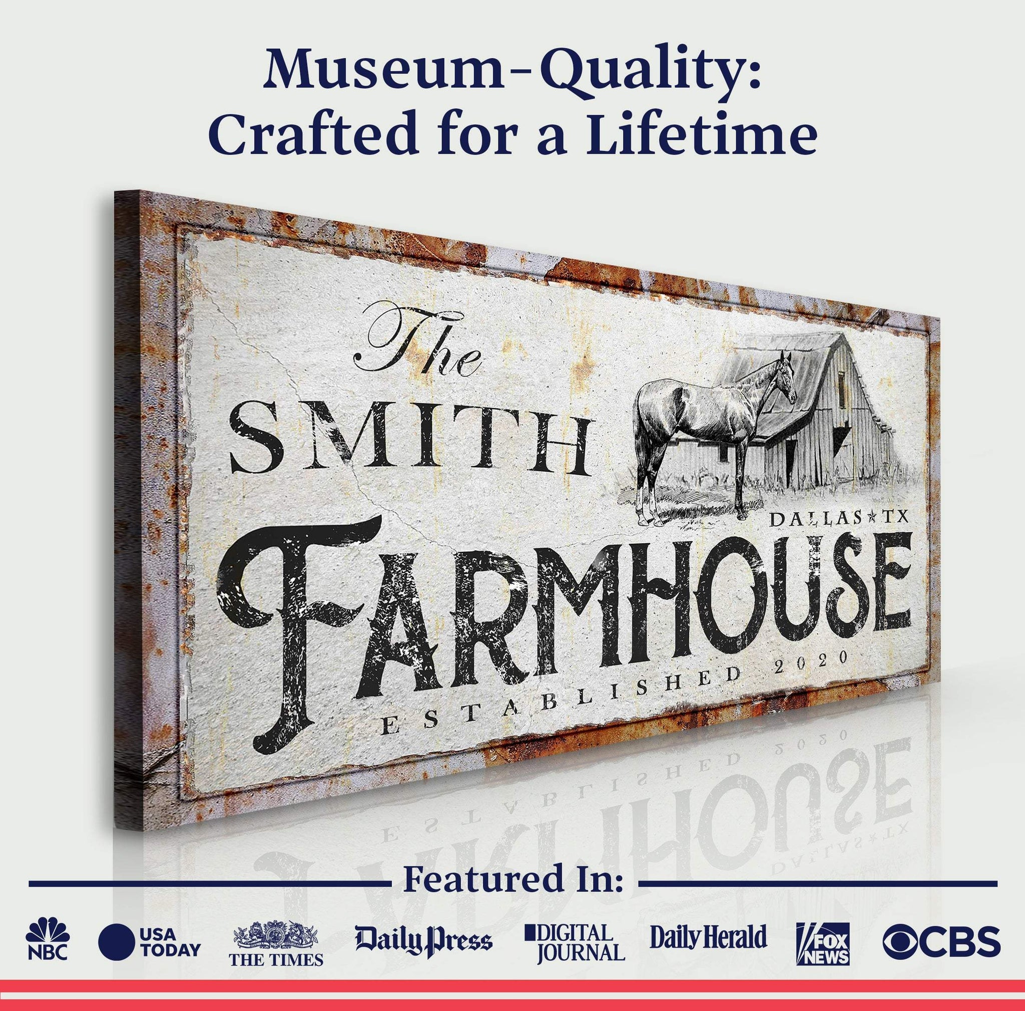 Rustic Horse Farmhouse Sign - Tailored Canvases - Flyclothing LLC