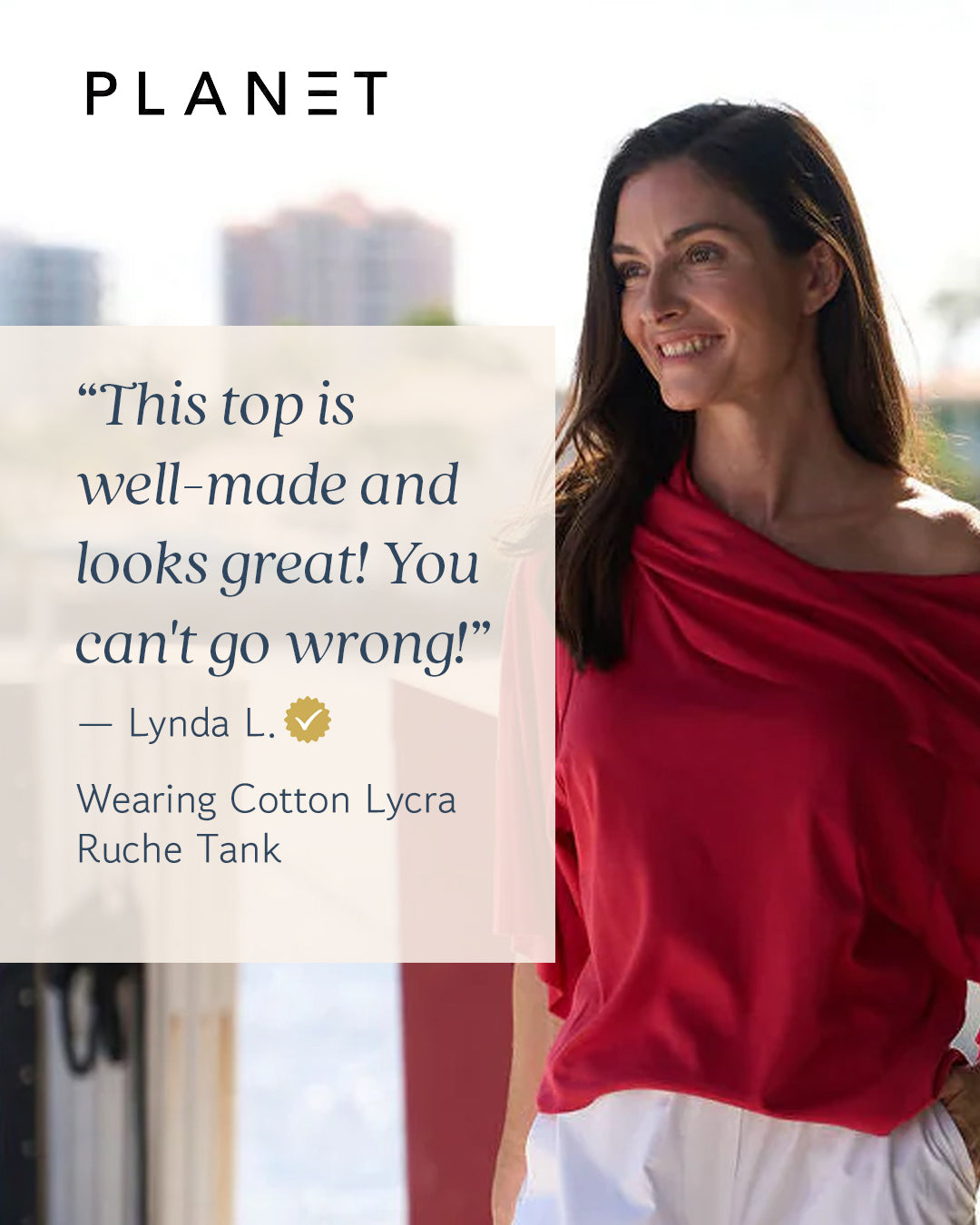 Pima Cotton Jackie O Top - Royal - PLANET by Lauren G - Flyclothing LLC