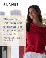 Pima Cotton Jackie O Top - Royal - PLANET by Lauren G - Flyclothing LLC