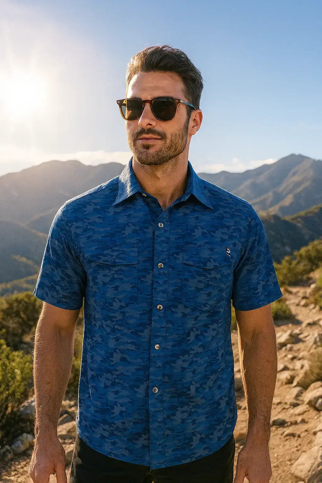 Men's Dot Camo UV Vented Fishing Shirt - Hook & Tackle - Flyclothing LLC