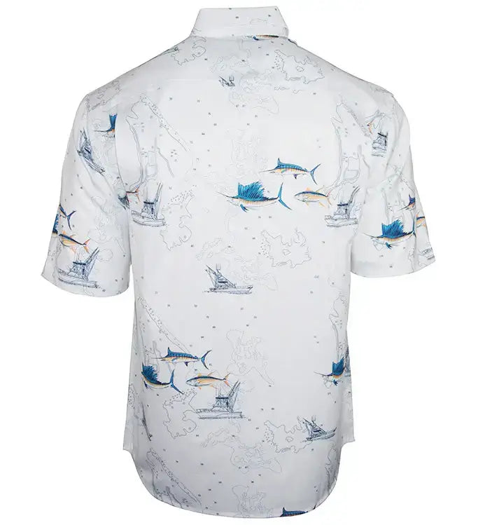 Men's Marine Charts UV Vented Fishing Shirt - Hook & Tackle - Flyclothing LLC