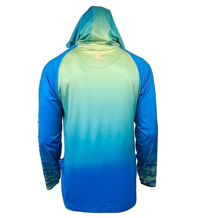 Men's Mahi Camo UV Fishing Hoodie Gaiter - Hook & Tackle - Flyclothing LLC