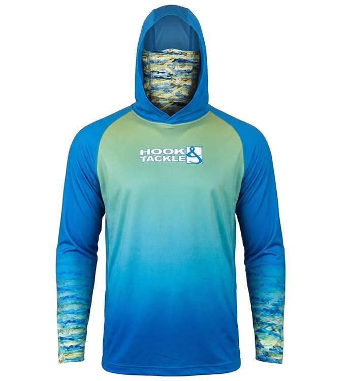 Men's Mahi Camo UV Fishing Hoodie Gaiter - Hook & Tackle - Flyclothing LLC