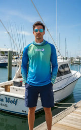 Men's Mahi Camo UV Fishing Hoodie Gaiter - Hook & Tackle - Flyclothing LLC