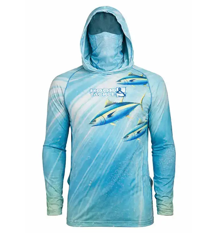 Men's Tuna Abyss UV Fishing Hoodie Gaiter - Hook & Tackle - Flyclothing LLC