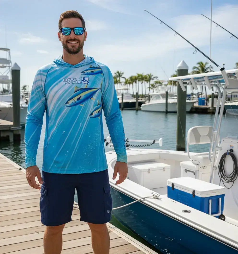 Men's Tuna Abyss UV Fishing Hoodie Gaiter - Hook & Tackle - Flyclothing LLC