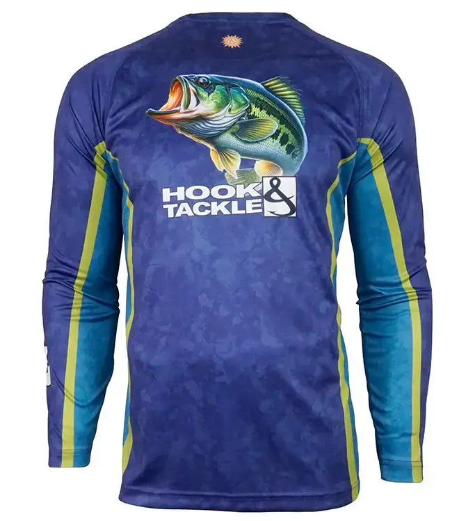 Men's Bass Camo L/S UV Fishing Shirt - Hook & Tackle - Flyclothing LLC