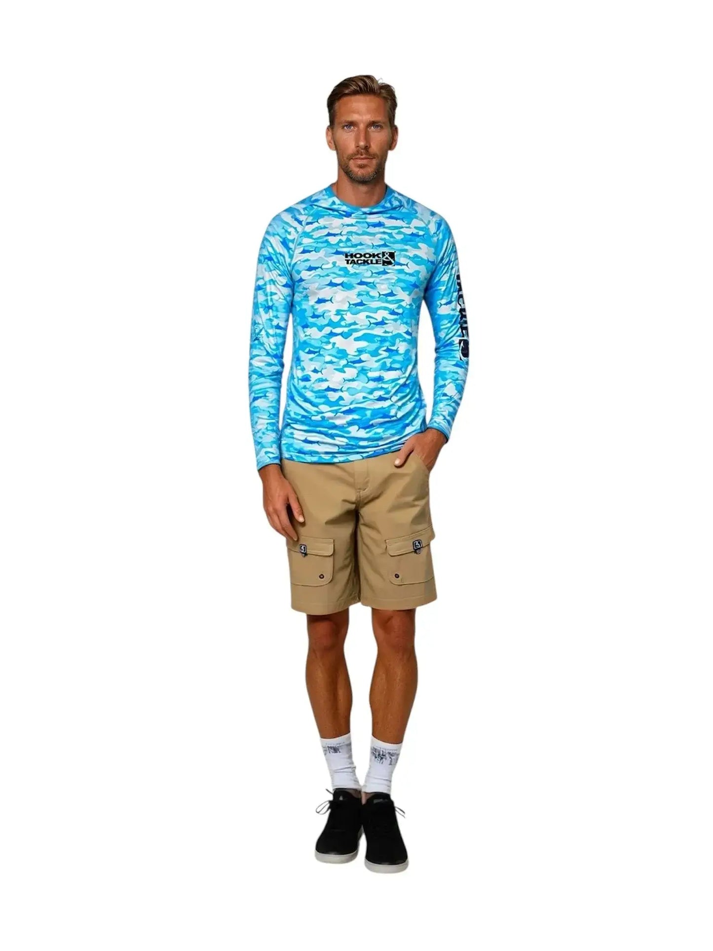 Men's Camo Billfish UV Fishing Hoodie - Hook & Tackle - Flyclothing LLC