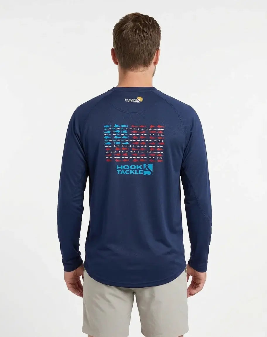 Men's American Fish L/S UV Fishing Shirt - Hook & Tackle - Flyclothing LLC