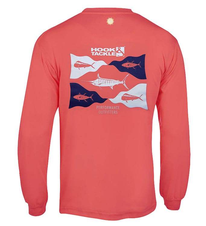 Men's Fish Flags L/S UV Fishing T-Shirt - Hook & Tackle - Flyclothing LLC