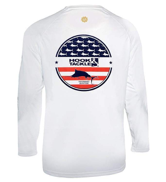 Men's Fins & Stripes L/S UV Fishing Shirt - Hook & Tackle - Flyclothing LLC