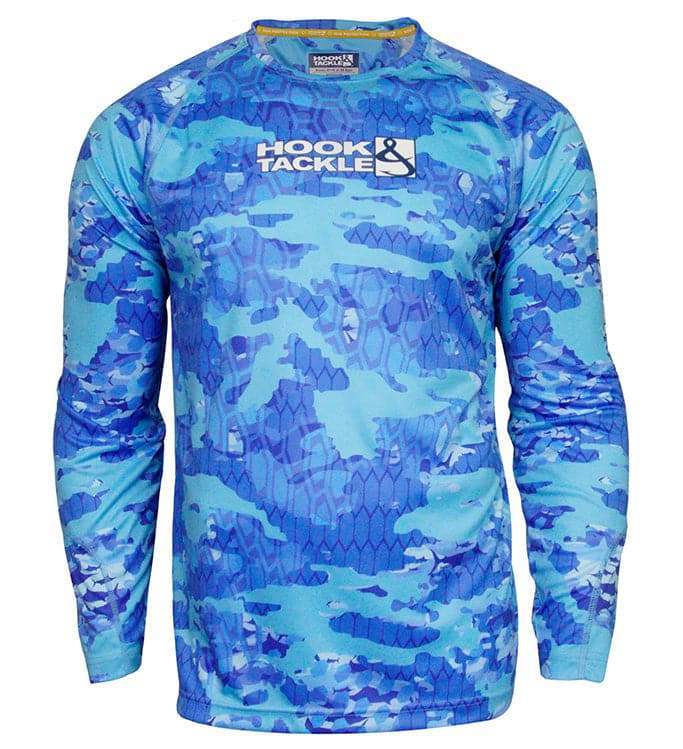 Men's Fractal Camo L/S UV Fishing Shirt - Hook & Tackle - Flyclothing LLC