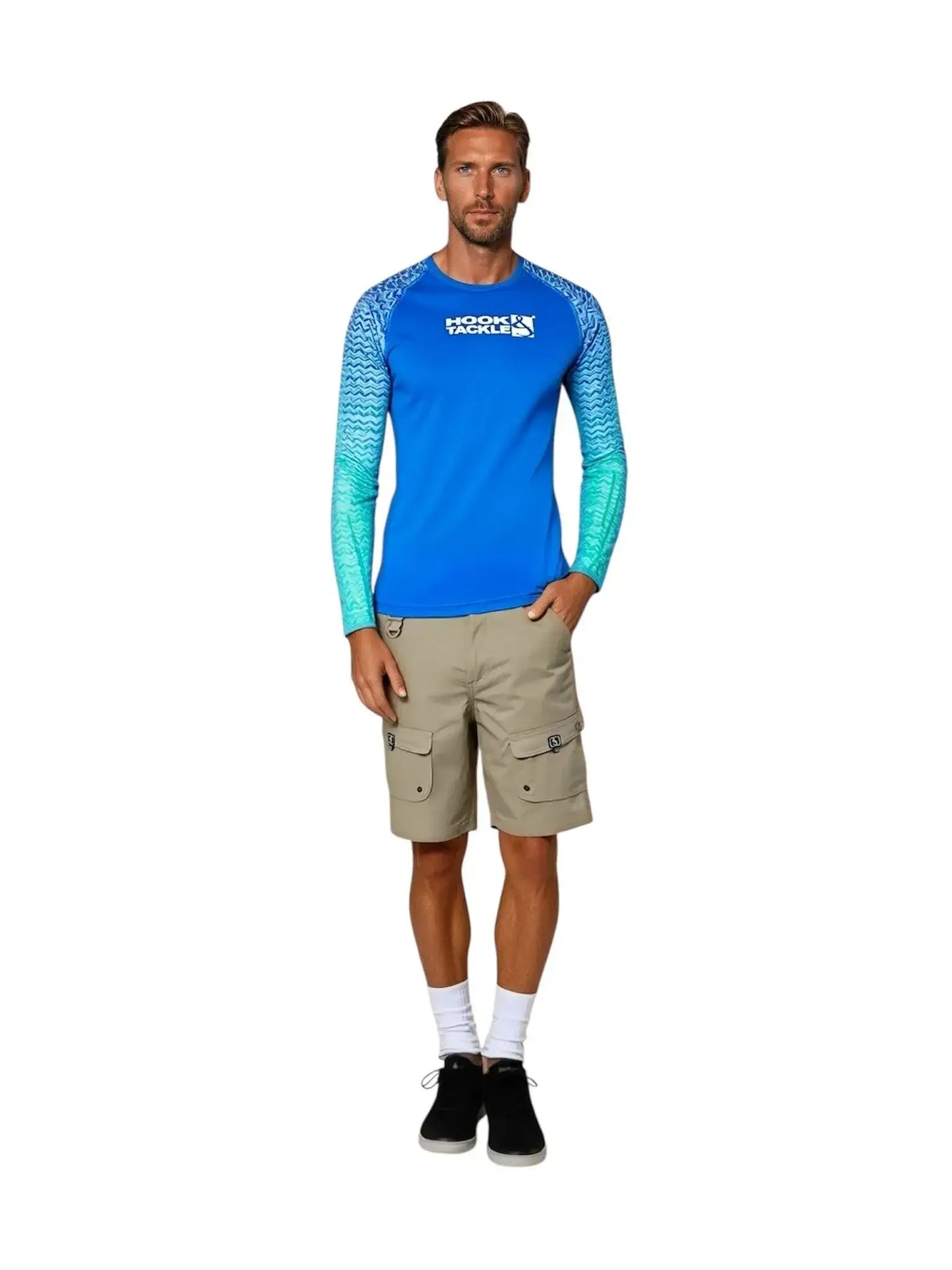 Men's Gradient Waves L/S UV Fishing Shirt - Hook & Tackle - Flyclothing LLC