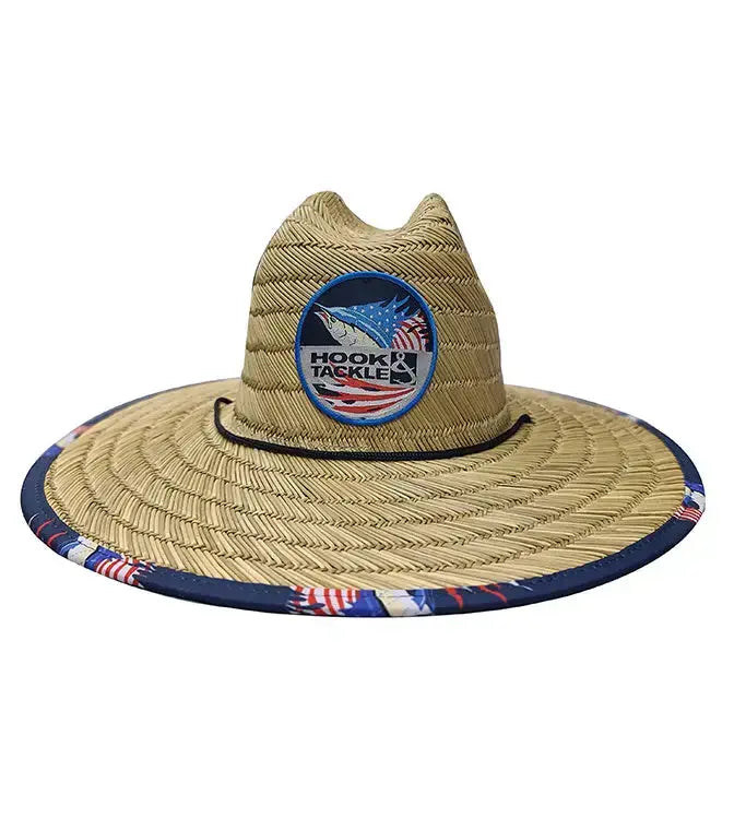 Sails & Stripes Straw Hat - Hook & Tackle - Flyclothing LLC