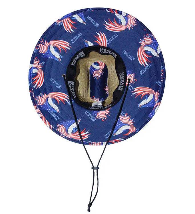 Sails & Stripes Straw Hat - Hook & Tackle - Flyclothing LLC