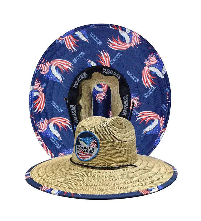 Sails & Stripes Straw Hat - Hook & Tackle - Flyclothing LLC