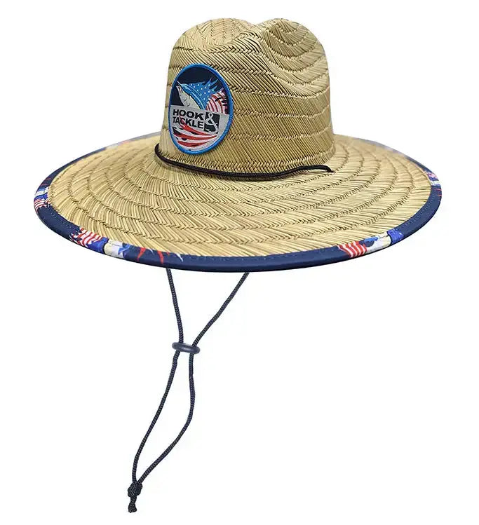 Sails & Stripes Straw Hat - Hook & Tackle - Flyclothing LLC