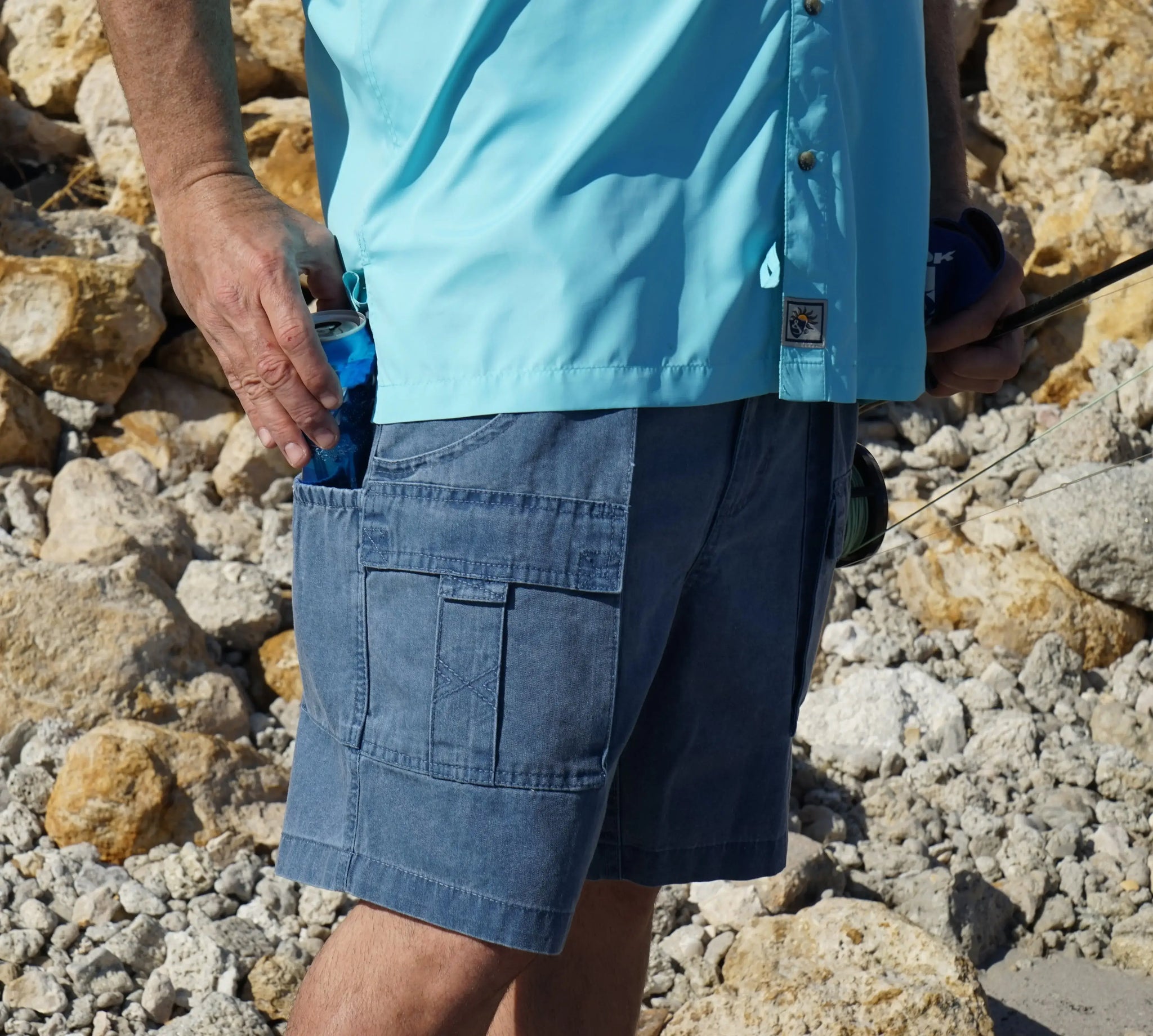 Men's Beer Can Island Cargo Cott. Fishing Short - Hook & Tackle - Flyclothing LLC