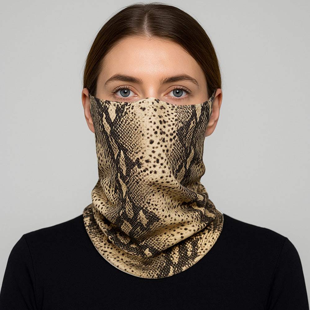 Snakeskin Print Seamless Face Tube Mask / Scarf - Madeline Love - Flyclothing LLC