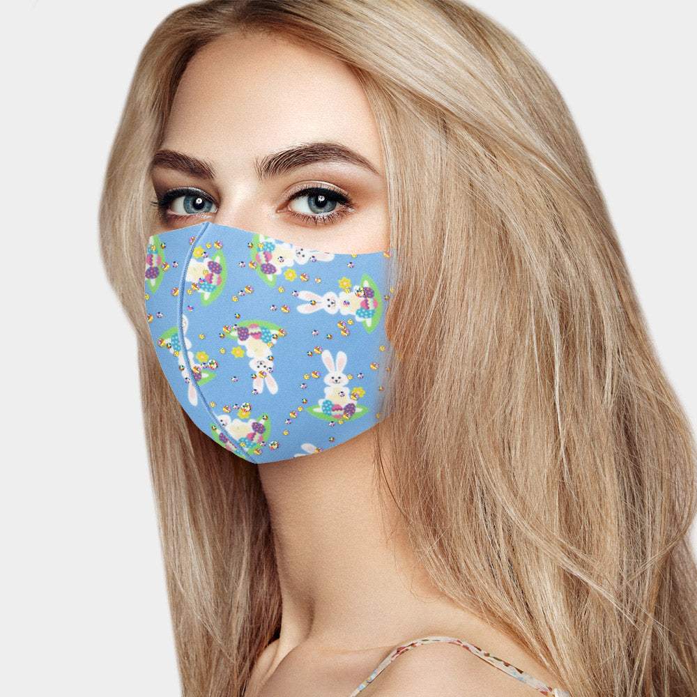 Easter Bunny Print Fashion Mask - Madeline Love - Flyclothing LLC