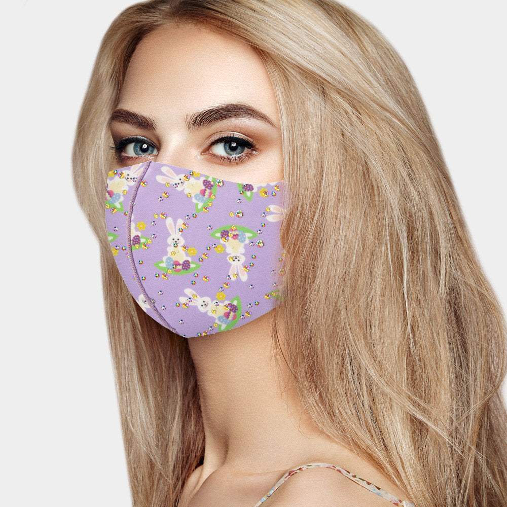 Easter Bunny Print Fashion Mask - Madeline Love - Flyclothing LLC
