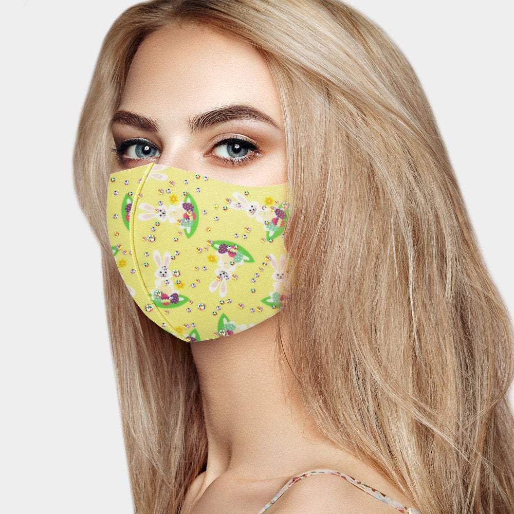 Easter Bunny Print Fashion Mask - Madeline Love - Flyclothing LLC