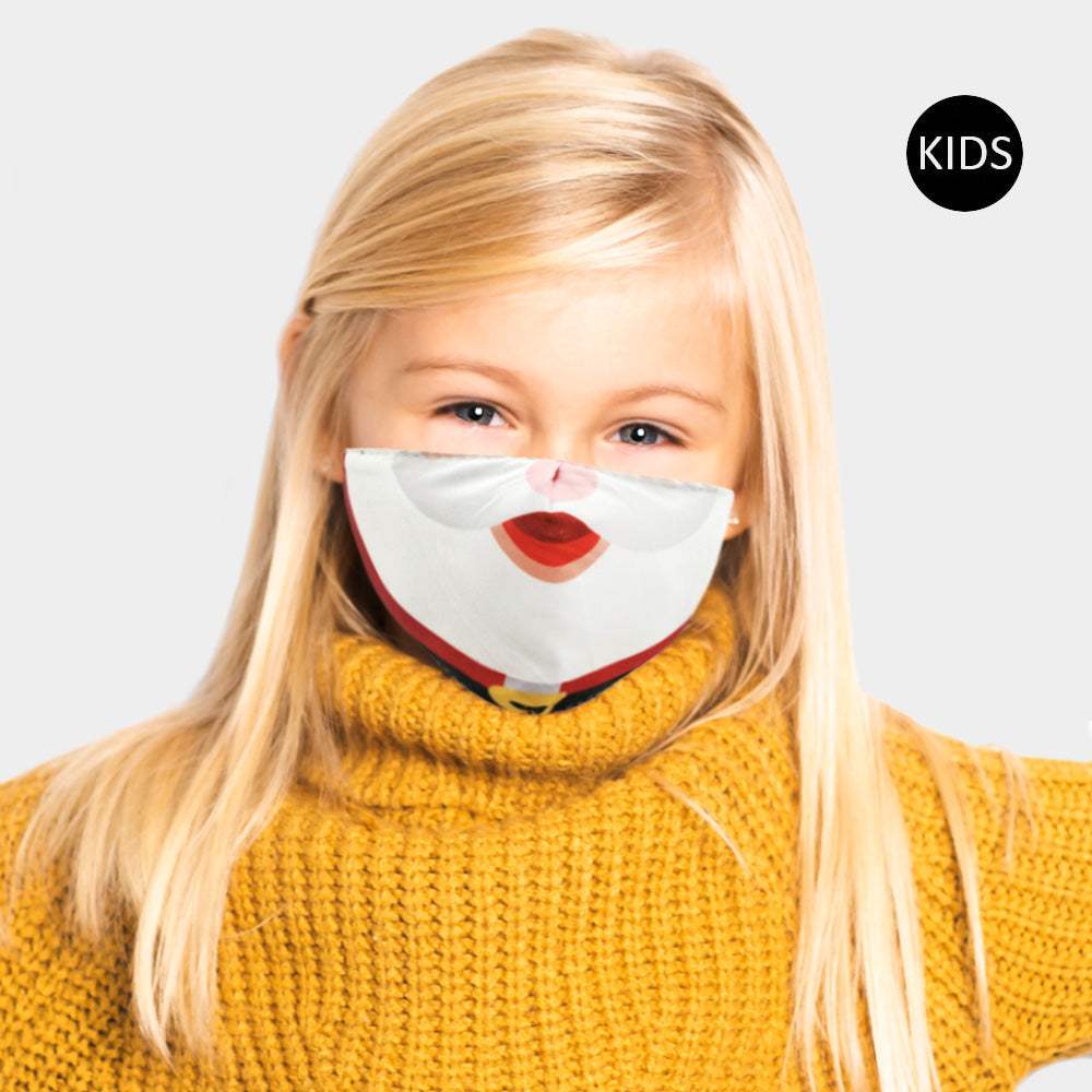 Santa Claus Mouth Print Kids Fashion Mask - Madeline Love - Flyclothing LLC