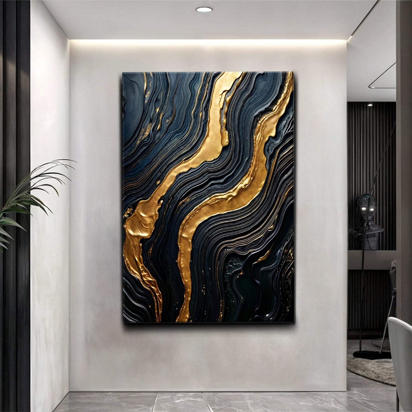 Modern Golden Lave Flow Wall Art - Tailored Canvases - Flyclothing LLC